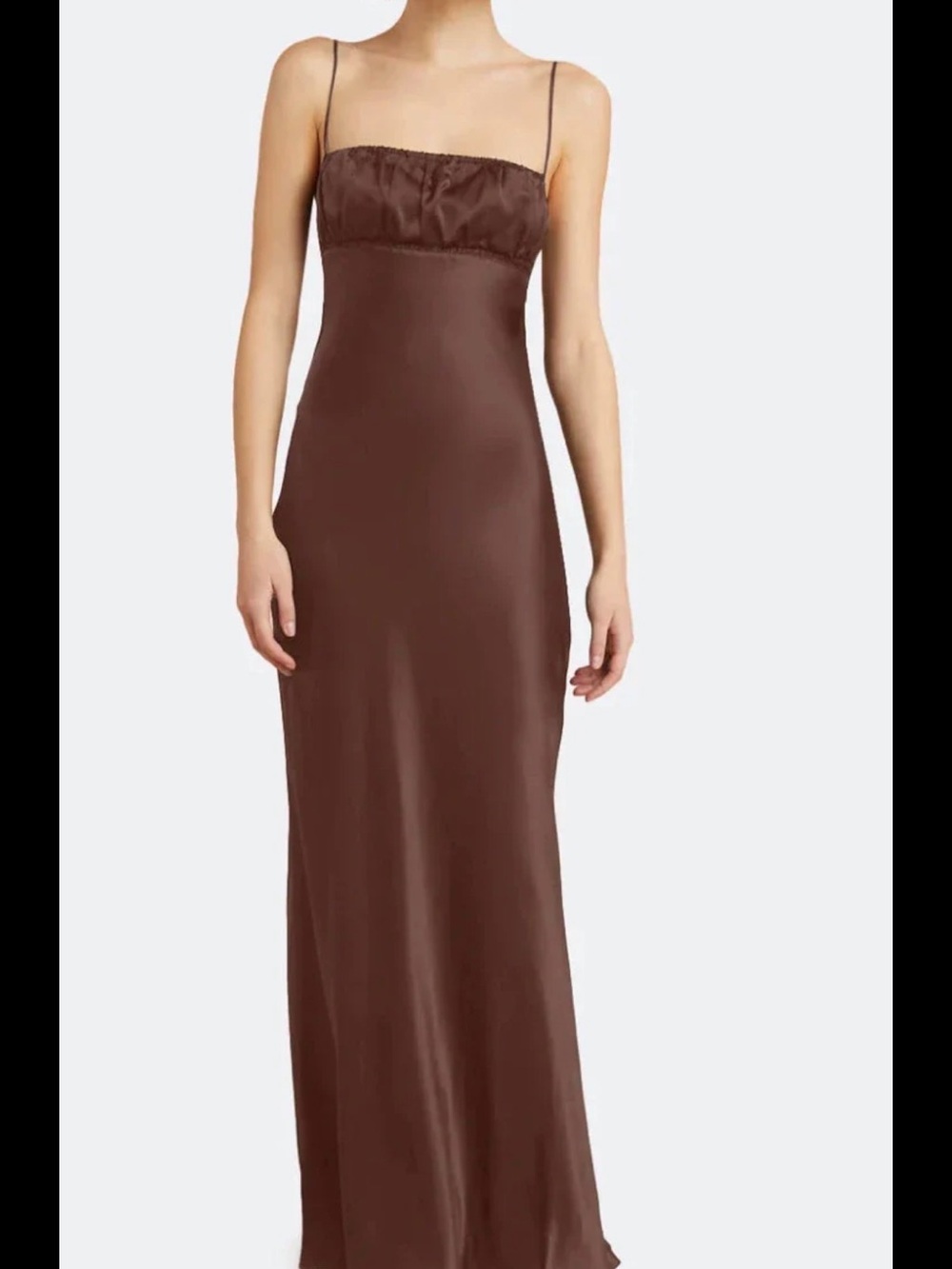 Bec and Bridge Amber maxi satin dress in chocolate